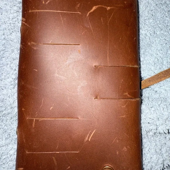 Classic Brown Leather Messenger Bag Set - Picture 5 of 11